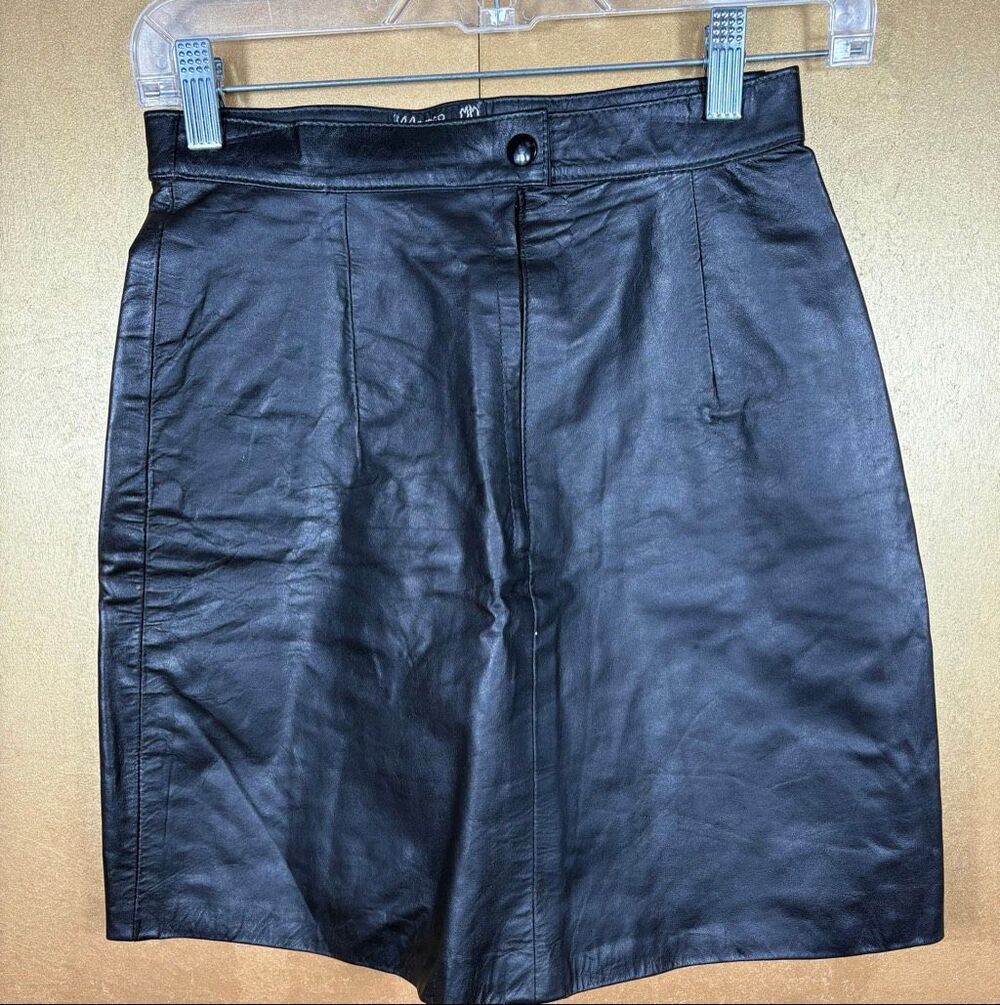 Marco Morani genuine Leather mini skirt size XS